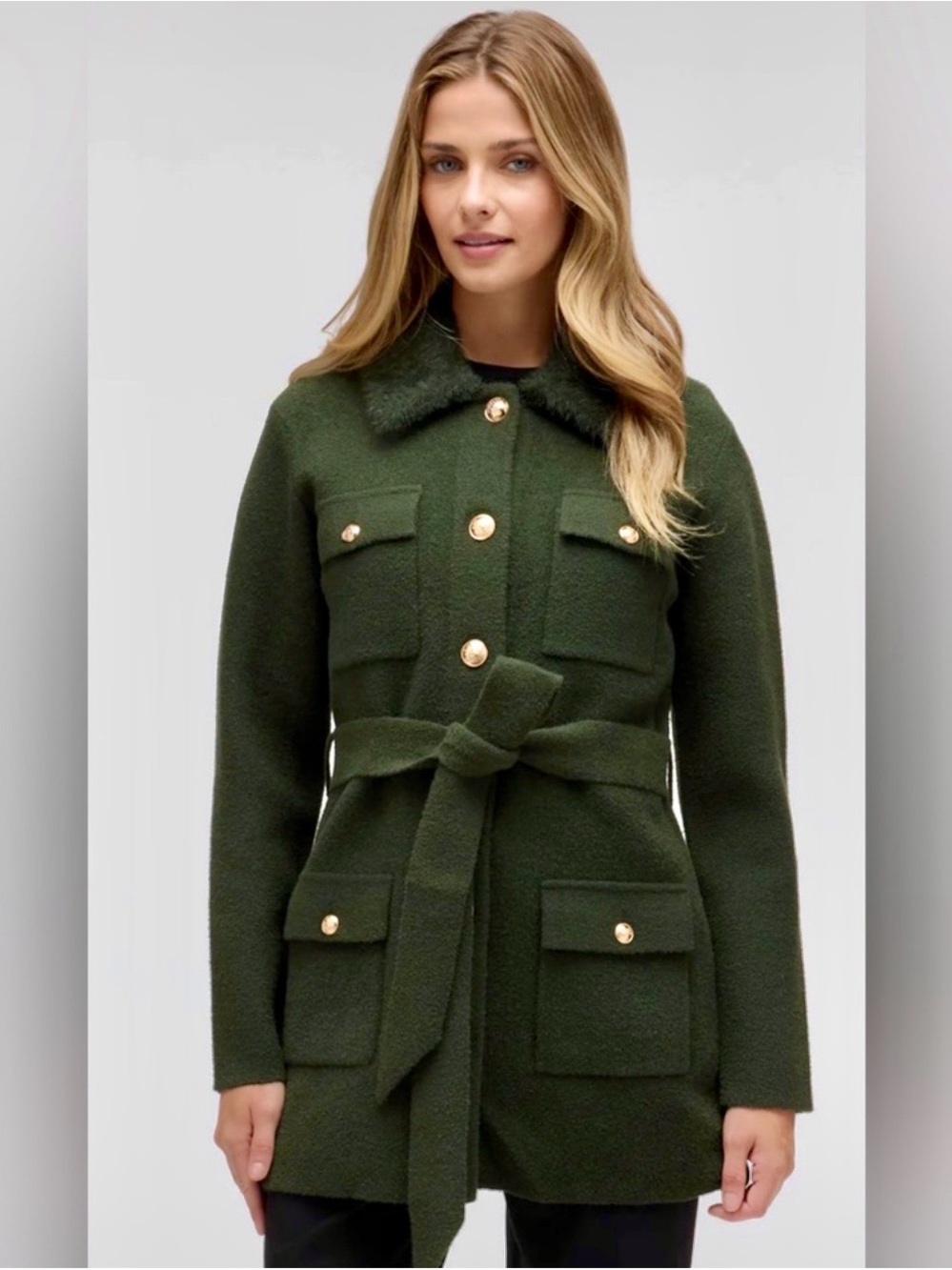 Anthropologie NVLT Green Button Front Knit Sweater Jacket
